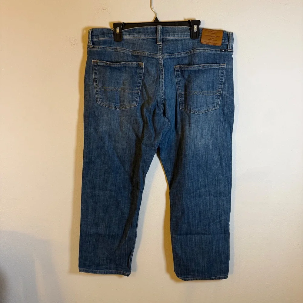 Lucky‎ Brand 221 Straight Mens Blue Denim Jeans 38x30 Medium Wash Stretch